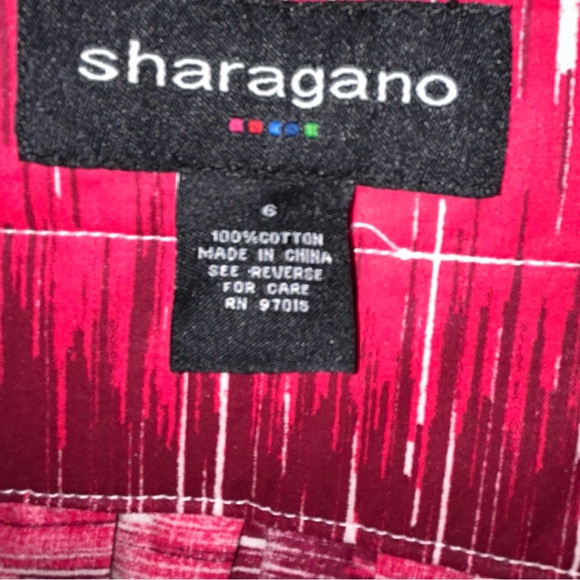 Vintage Sharagano Red & Magenta A-Line Pleated Skirt with Pockets & Belt Loops 6 - Picture 6 of 9